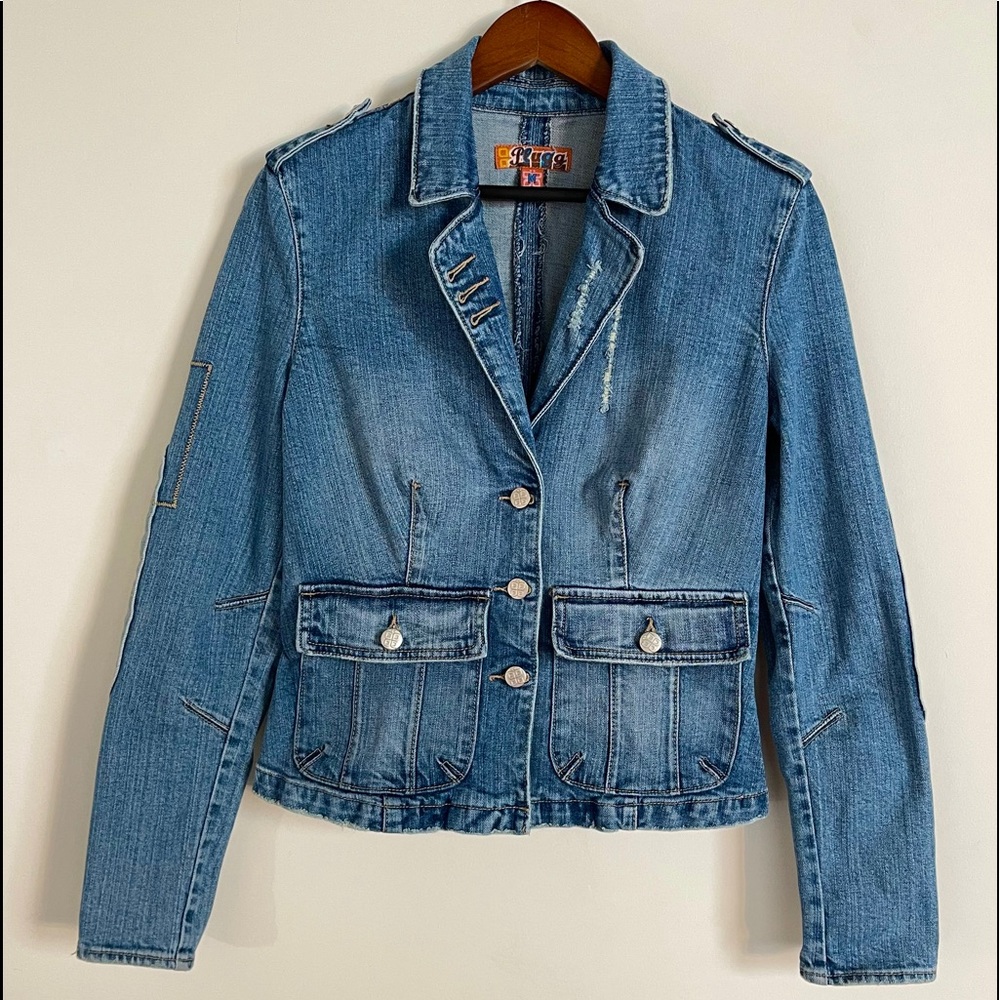 Denim Jacket RARE Plugg Womens Medium Jeans Coat